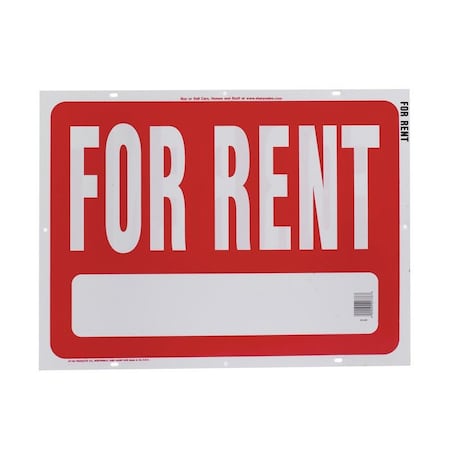 Sign For Rent Red/White24X18In